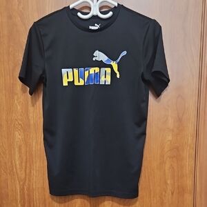 Boy's Puma Black Tee with White Logo
